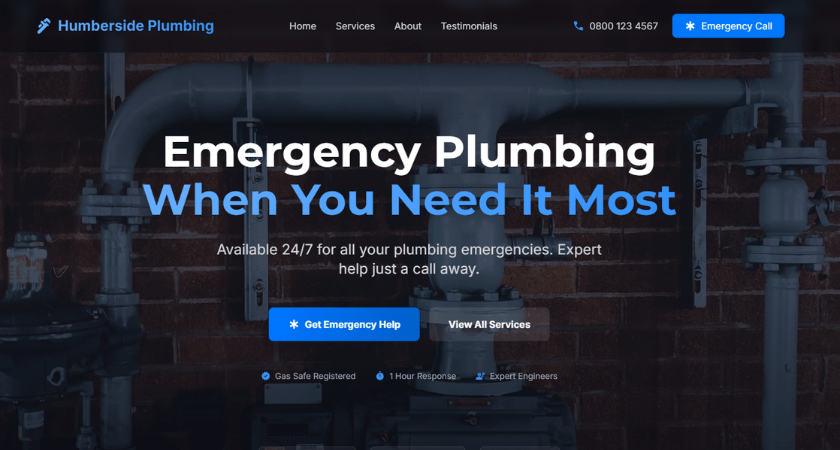 Plumbing service website demo preview